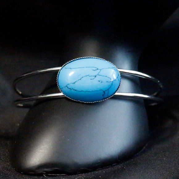 Genuine Turquise Open Cuff Bracelet JBTGT1 - Picture 1 of 2